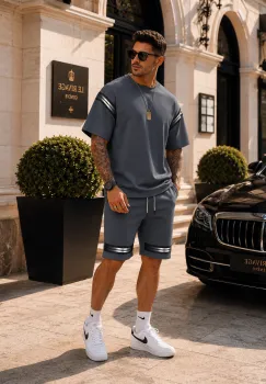 Compleu de vara  gri  triocu + pantaloni 2502 imagine