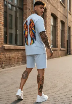Compleu de vara tricou oversize + pantaloni 545 imagine
