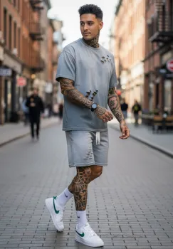 Compleu de vara tricou oversize + pantaloni degrade 205 imagine