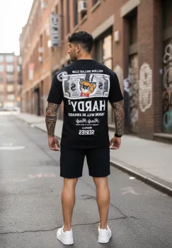 Compleu de vara tricou oversize + pantaloni negru 2178 imagine