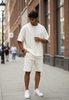 Compleu de vara tricou + pantaloni bej  13536 imagine