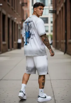 Compleu de vara tricou + pantaloni cu imprimeu 215 imagine