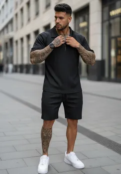 Compleu de vara tricou + pantaloni negru 218 imagine