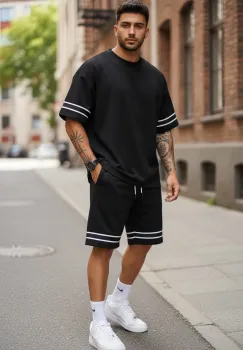 Compleu de vara tricou + pantaloni negru XXA imagine