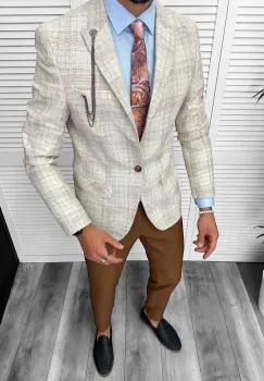 Costum barbati  slim fit sacou  pantaloni  vesta  cravata  batista 13205 imagine