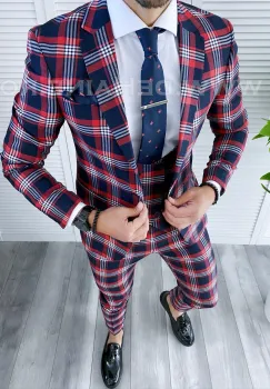 Costum barbati slim fit (SACOU + Vesta)  4227  N8-3.1 imagine