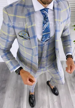 Costum barbati slim fit (Sacou + VESTA)  5379 D3-5 4 imagine