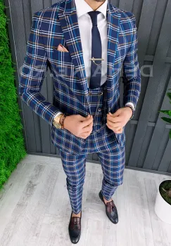 Costum barbati slim fit (SACOU+ VESTA) 7805 N7-4.1 imagine