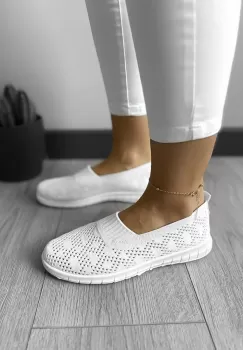 Espadrile dama casual albe CL01 imagine