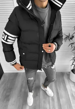 Geaca barbati de iarna neagra 9030 imagine