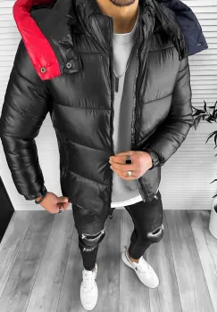 Geaca barbati de iarna neagra A2312 imagine