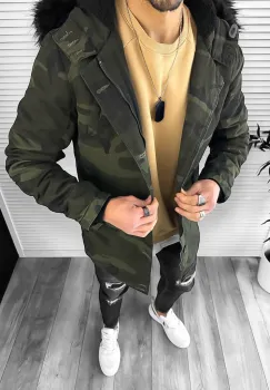 Geaca barbati de iarna PARKA ARMY Imblanita 888 imagine