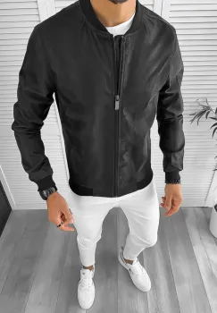 Geaca barbati de toamna neagra 12973 imagine