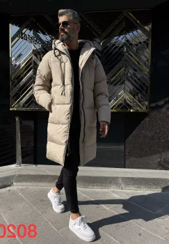 Geaca barbati groasa bej de iarna cu defect DEFB9729a M3 imagine