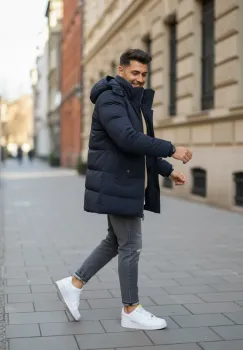 Geaca barbati groasa de iarna  bleumarin 2208 imagine