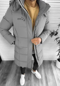 Geaca barbati groasa de iarna gri A07 imagine