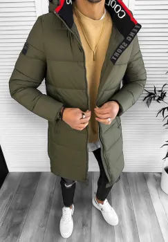 Geaca barbati groasa de iarna kaki A08 imagine