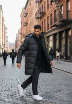 Geaca barbati groasa de iarna  neagra 3407 imagine