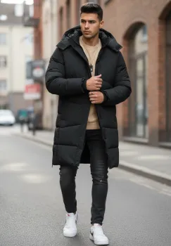 Geaca barbati groasa de iarna  neagra M25 imagine