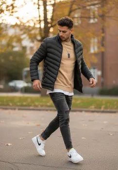 Geaca barbati groasa de iarna  neagra  x12 imagine