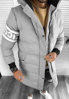 Geaca barbati groasa gri de iarna 9020 57-3 imagine