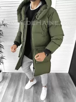 Geaca barbati groasa kaki de iarna 8021 E imagine