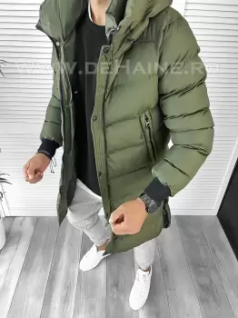Geaca barbati groasa kaki de iarna 8080 62-2/E imagine