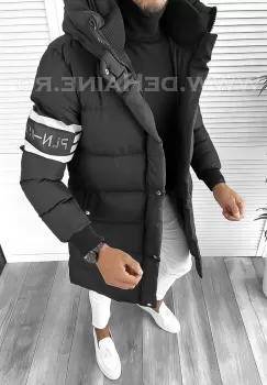 Geaca barbati groasa neagra de iarna 9020 imagine