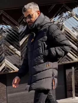 Geaca barbati groasa neagra de iarna B9525 imagine