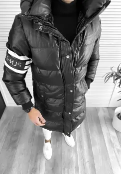 Geaca barbati groasa neagra de iarna cu defect DEF9025 E~ imagine