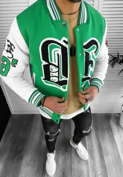 Geaca barbati verde de toamna cu imprimeu K162 23-1 imagine