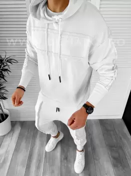 Hanorac barbati alb slim fit K031 P20-4.3 imagine