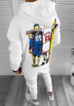 Hanorac barbati slim fit alb CU MIC DEFECT DEFK252 N6-3.2 imagine