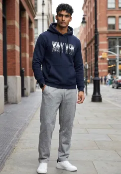Hanorac barbati slim fit bleumarin 13532 imagine