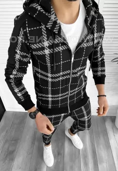 Hanorac barbati slim fit negru K420 O1-5.2 imagine