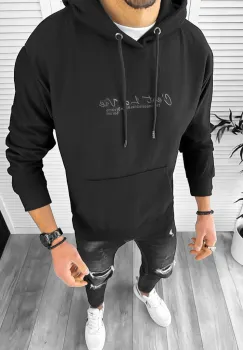 Hanorac barbati slim negru 3067 imagine