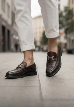 Mocasini barbati H  casual  maro  piele eco  comozi   H03 imagine