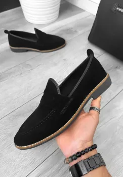 Mocasini barbati negri  tapla subtire  piele eco  comozi cu mic defect DEF791  T54-1 imagine