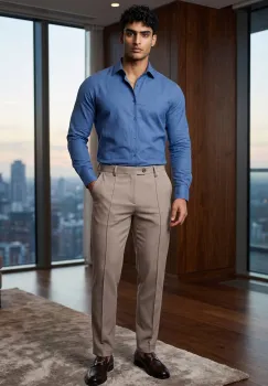 Pantaloni barbati casual  bej  PREMIUM  13510 imagine