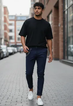 Pantaloni barbati casual bleumarin 10614 imagine