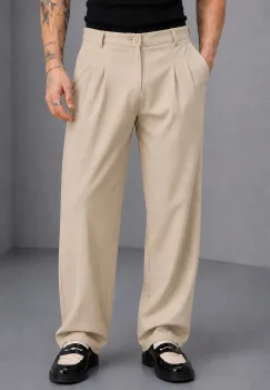 Pantaloni barbati casual  croiala lejera  crem A01 imagine