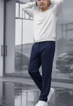 Pantaloni barbati casual  croiala lejera  gri  B01 imagine