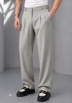 Pantaloni barbati casual  croiala lejera  gri deschis A01 imagine