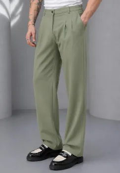Pantaloni barbati casual  croiala lejera  kaki A01 imagine