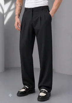 Pantaloni barbati casual  croiala lejera  negri A01 imagine