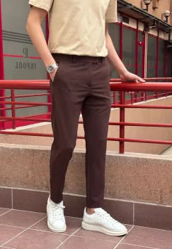 Pantaloni barbati casual grena c001 imagine