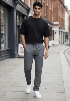 Pantaloni barbati casual gri 3001 imagine