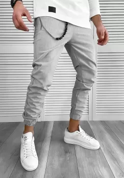 Pantaloni barbati casual gri 7182 imagine