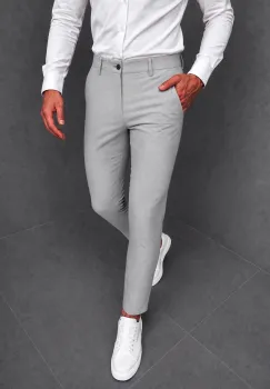 Pantaloni barbati casual gri deshis C001 imagine