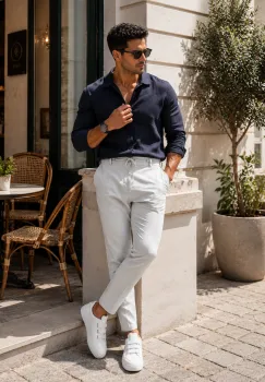Pantaloni barbati casual  gri  PREMIUM  13500 imagine
